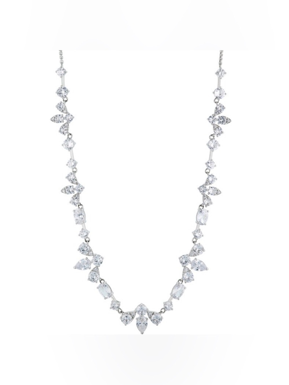 NWT Eliot Danori Silver Tone Cubic Zirconia Necklace, Created for Macy’s -Silver